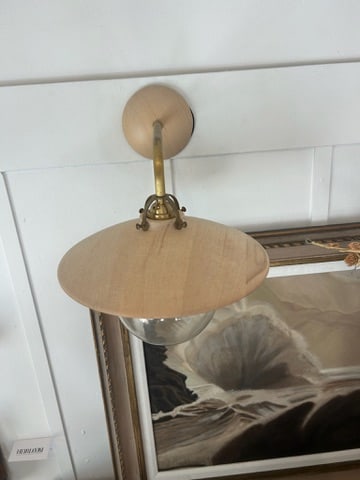 Mid-Century Modern Wood Shade Wall Sconce With Glass Globe - 11