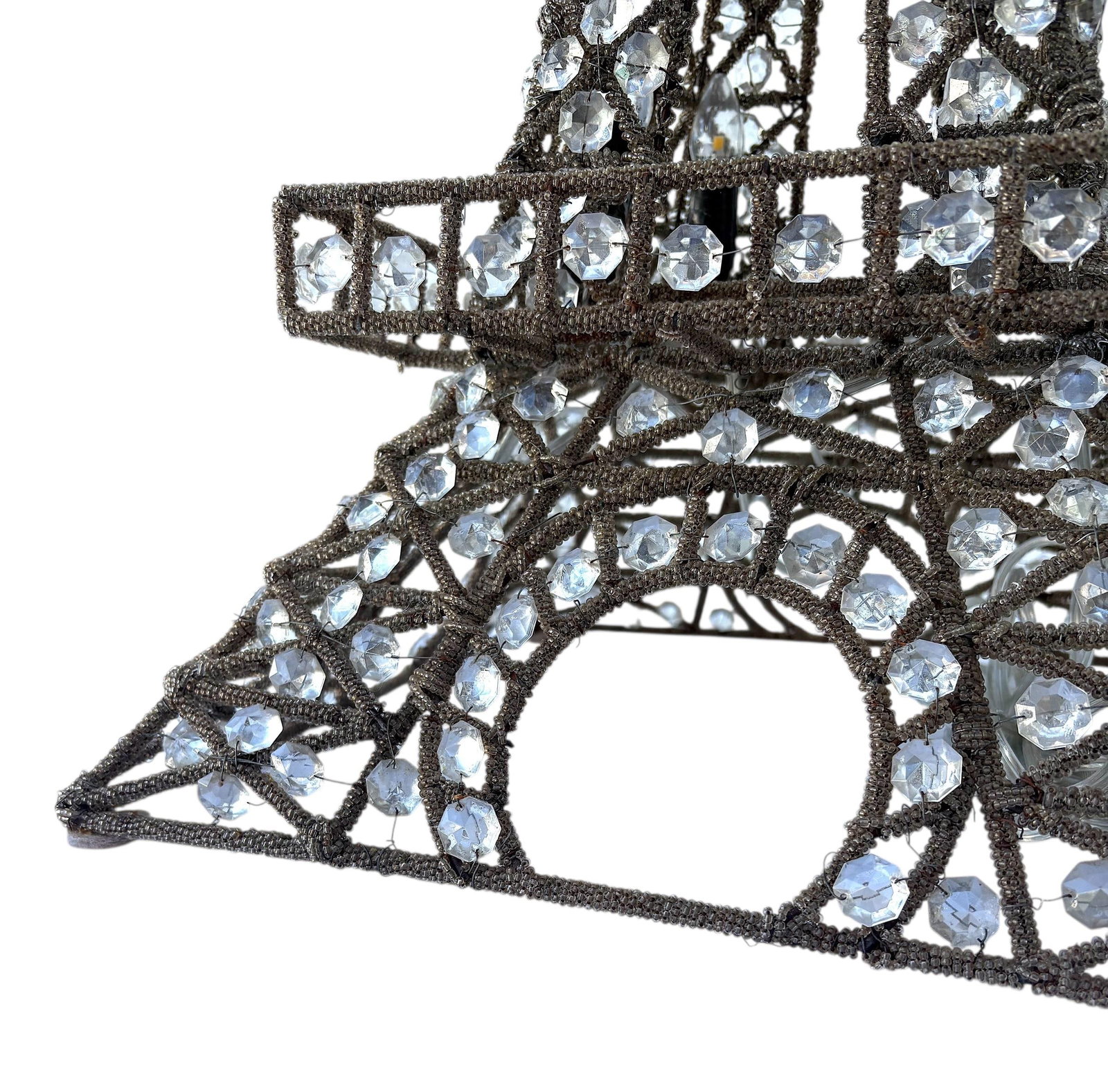 Mid 20th Century Mid Century Modern French Beaded Eiffel Tower Lamp - 4