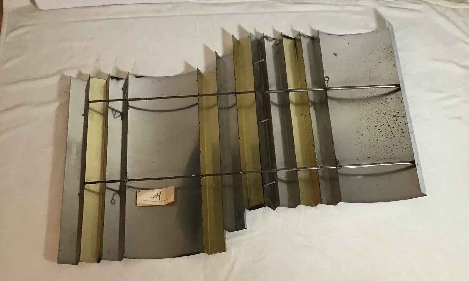 1985 Curtis Jere Brass and Chrome Wall Sculpture Columns With Artisan House Tag - 4