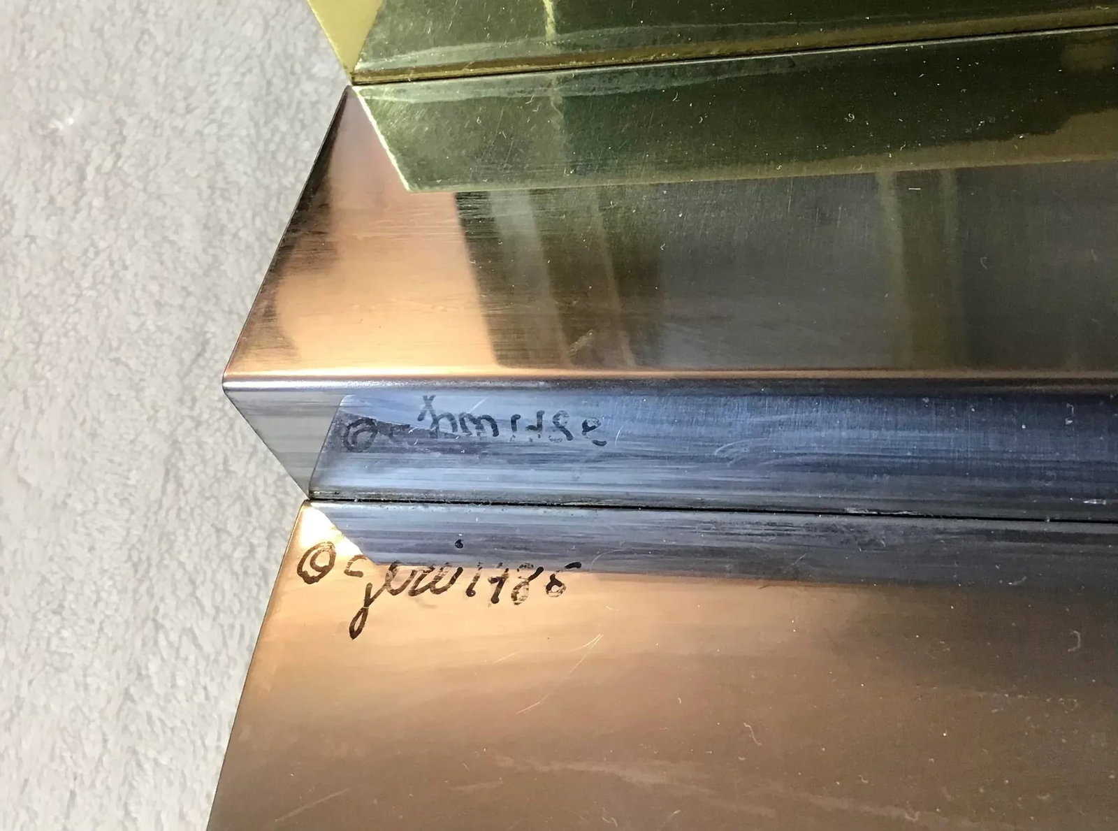 1985 Curtis Jere Brass and Chrome Wall Sculpture Columns With Artisan House Tag - 9