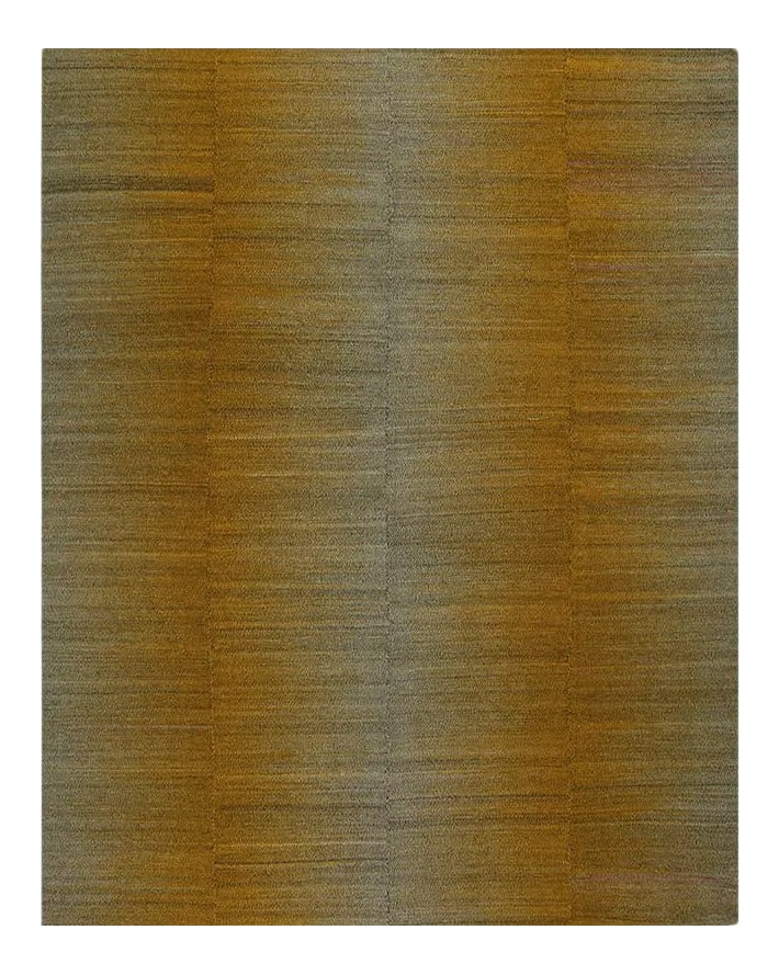 Handwoven Scandinavian Style Persian Kilim Area Rug 10'2'' X 12'11": ACTUAL SIZE: 10'2'' x 12'11" PRIMARY COLOR: Yellow / Gray AGE: New MATERIALS: Wool FOUNDATION: Cotton PRODUCTION: Handwoven, Flat Weave CONDITION: Excellent Condition: Imperfections: No Imperfections