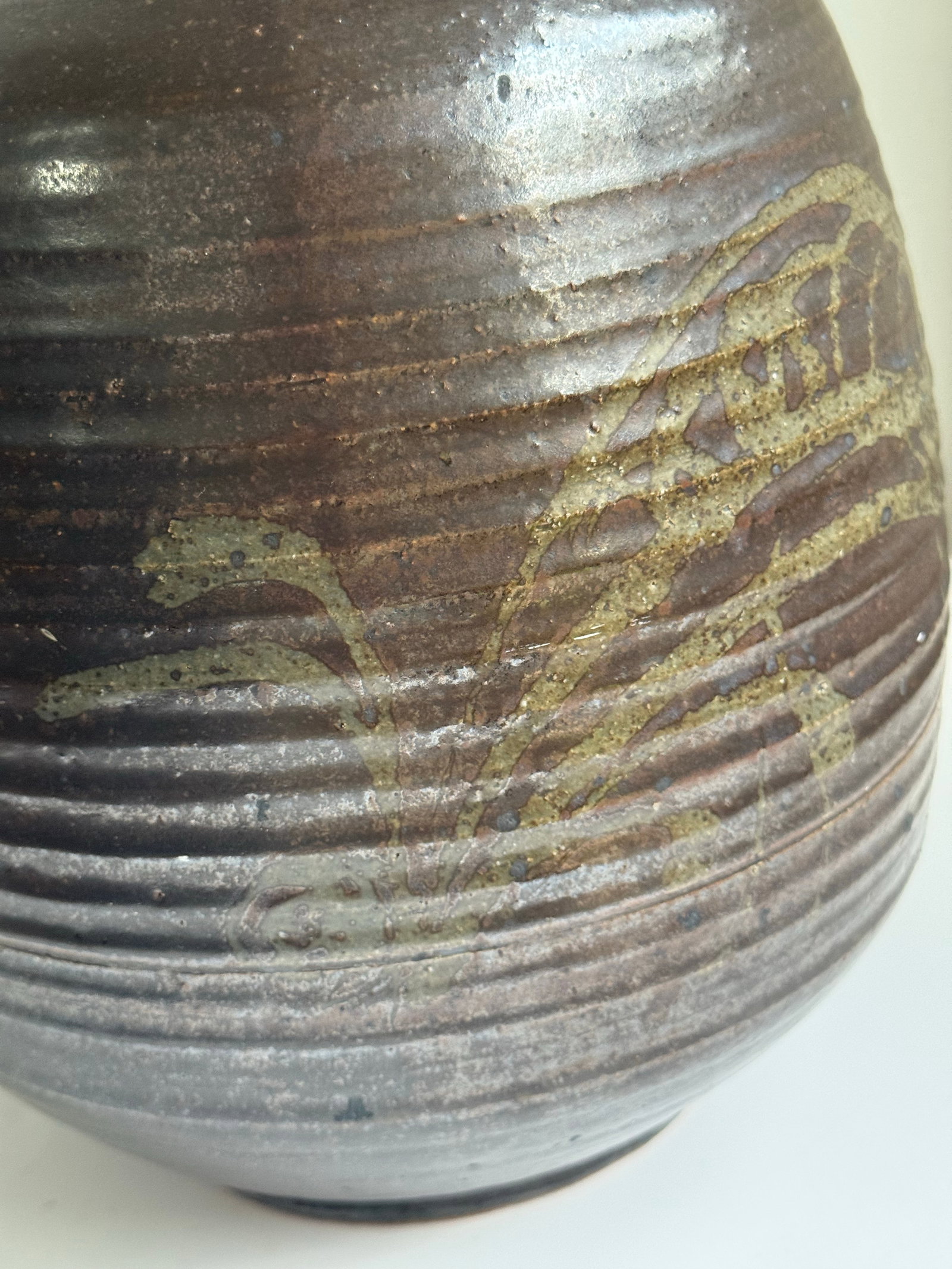 Mid 20th C. Eric Norstad Monumental Studio Pottery Vessel Wax Resist Insect Decoration - 10