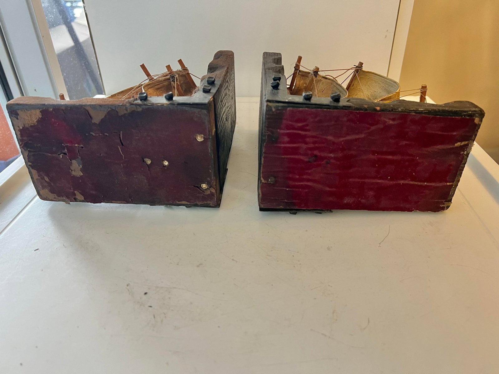1970s Wood Pirate Ship Bookends - 3