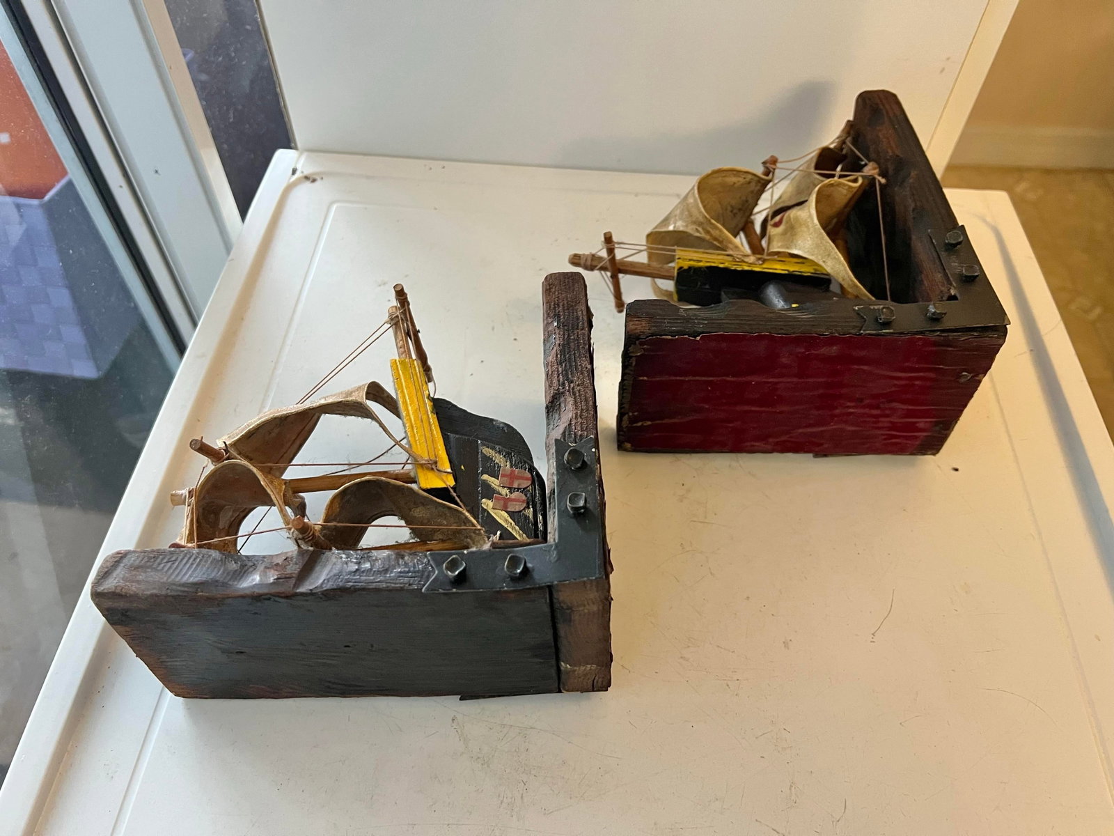 1970s Wood Pirate Ship Bookends - 5