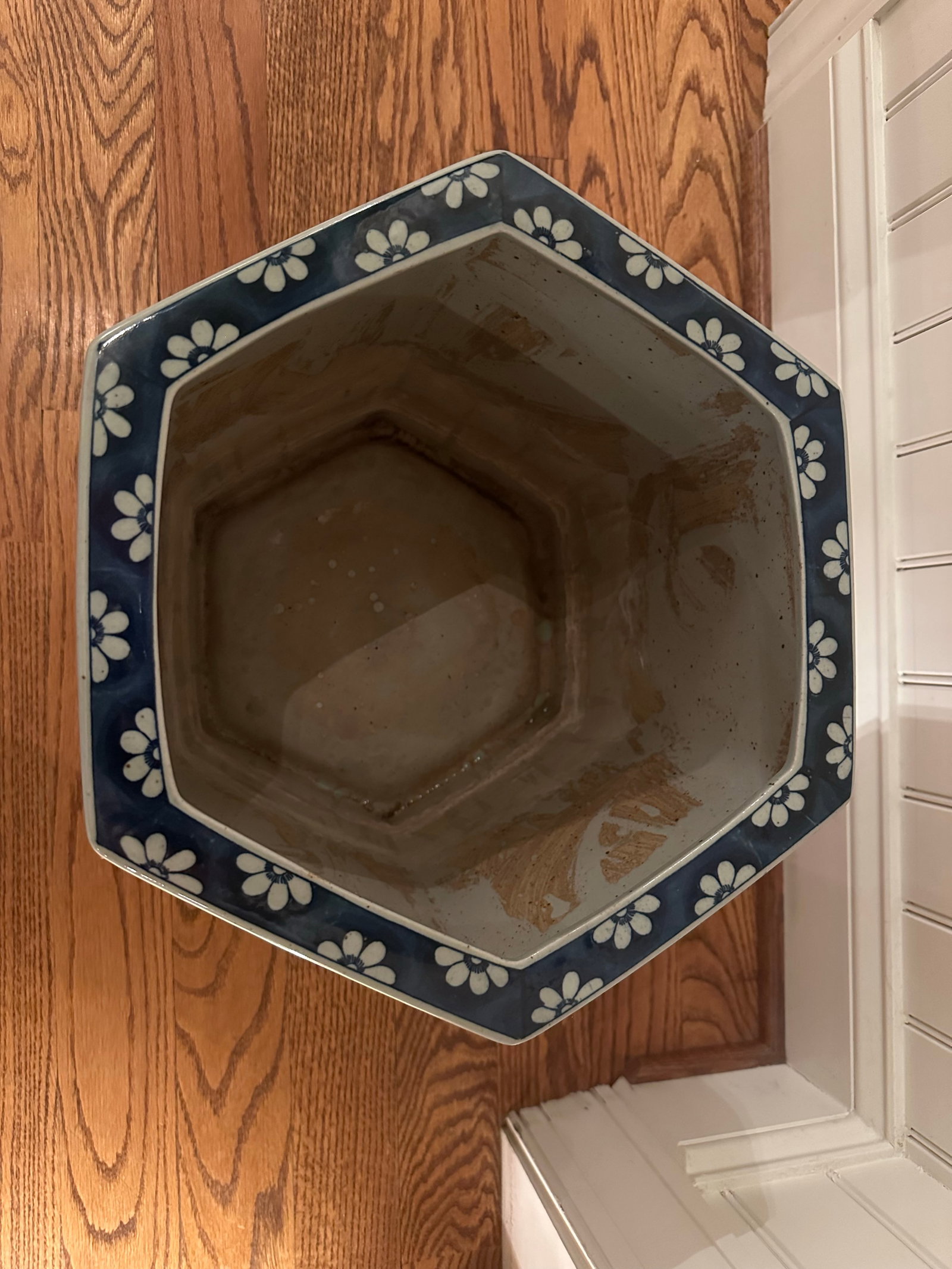 Hexagonal Chinese Porcelain Equestrian Jardenierre - 6