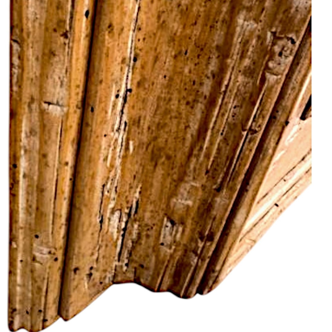 Large Rectangular Stripped Oak Worm Wood Thick Framed Farmhouse Style Beveled Wall Mirror - 8