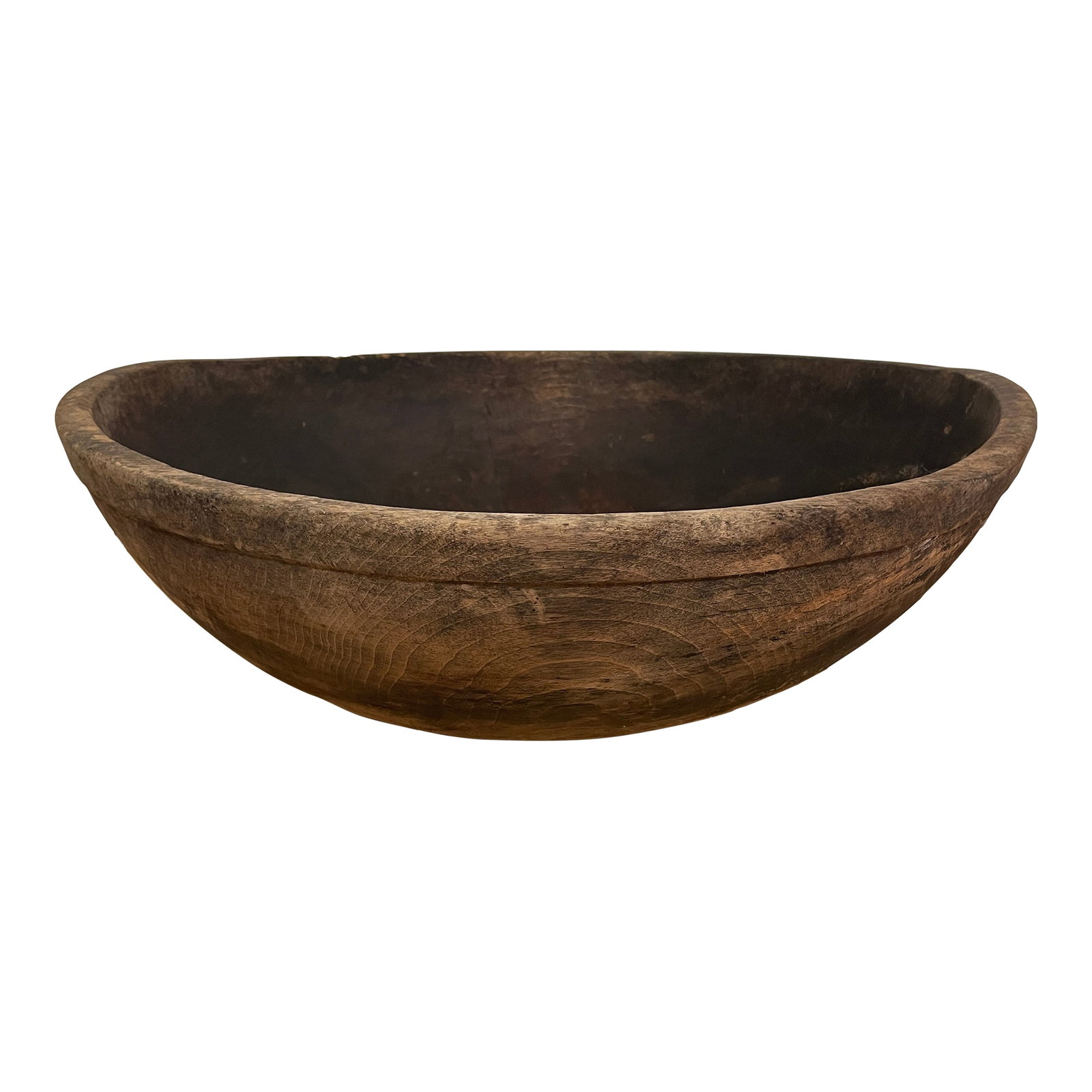 Primitive Antique Large Wooden Handcarved Bread Milk Dough Bowl (1 of 12)
