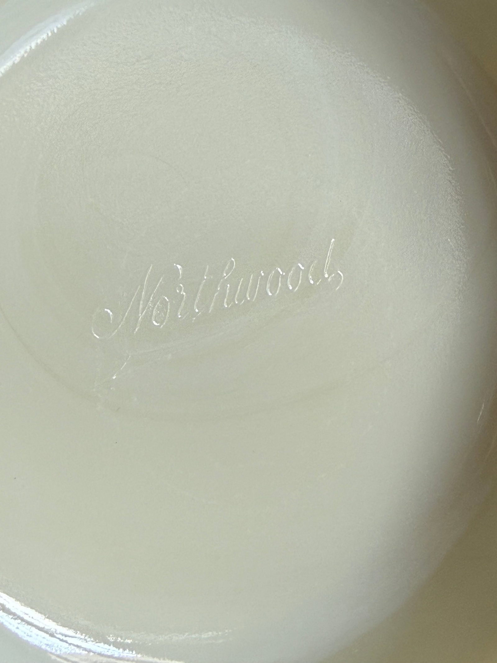 Antique Northwood Chrysanthemum Sprig Custard Glass Spooner-Uranium Art Glass - 5