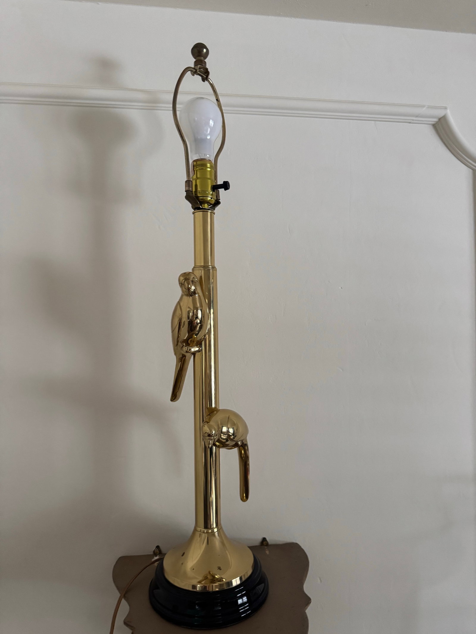 1970s Rare Frederick Cooper Brass Bird Table Lamp - 3