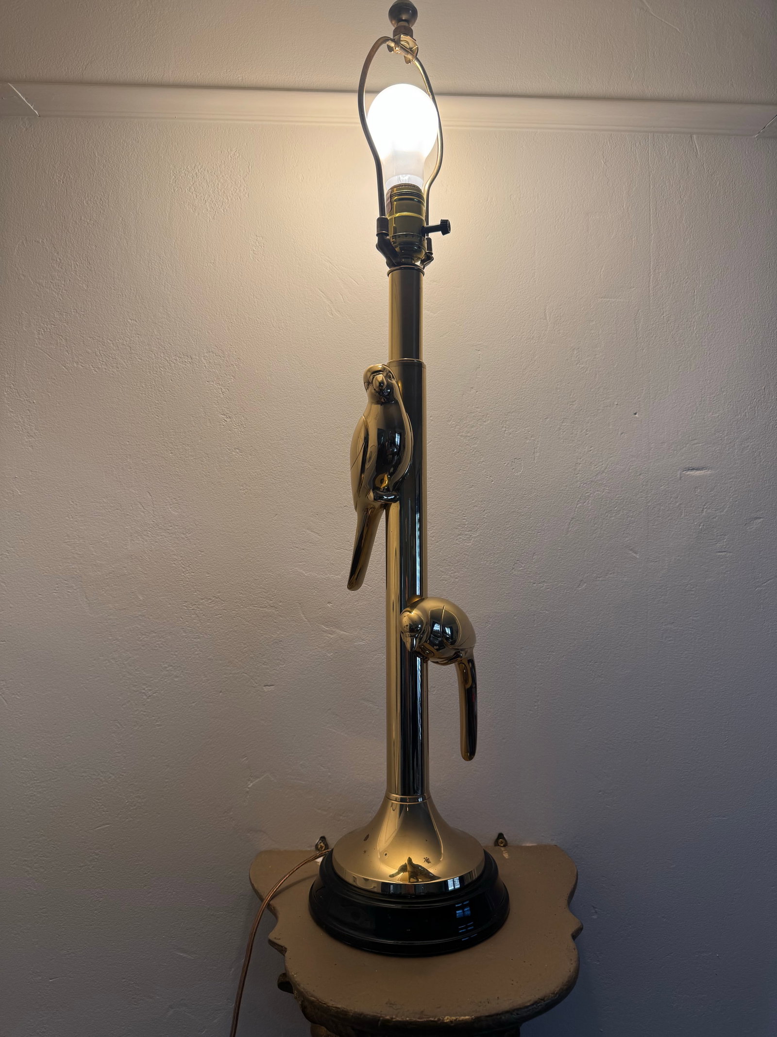 1970s Rare Frederick Cooper Brass Bird Table Lamp - 5