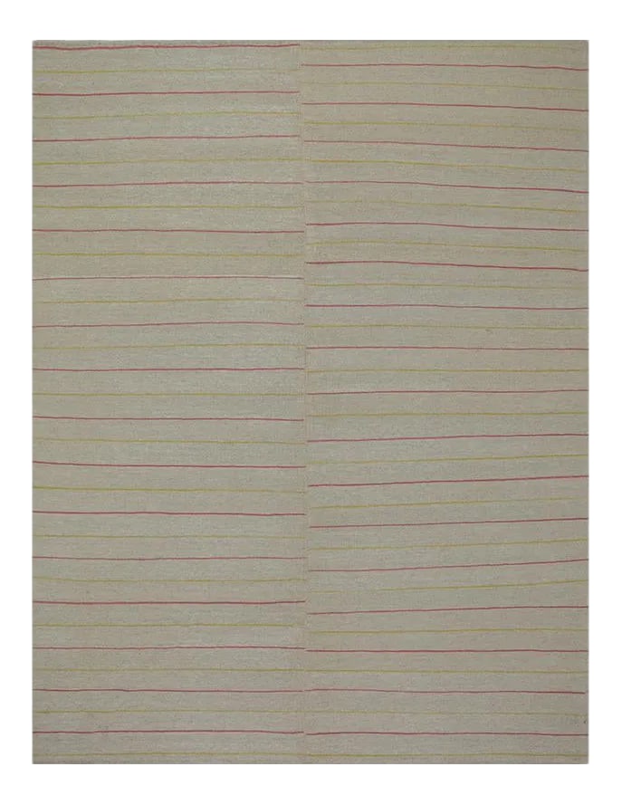 Handwoven Scandinavian Style Kilim Area Rug 5'2'' X 6'7'': This remarkable contemporary Scandinavian Style Kilim area rug features a dramatic pop of electrifying colors in a playfully rich design. The innovative modern use of colors certainly brings a tantali