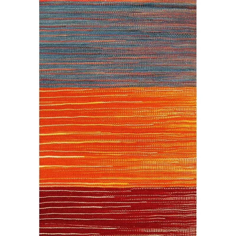 Handwoven Scandinavian Style Kilim Area Rug 5'5'' X 6'8'' - 11