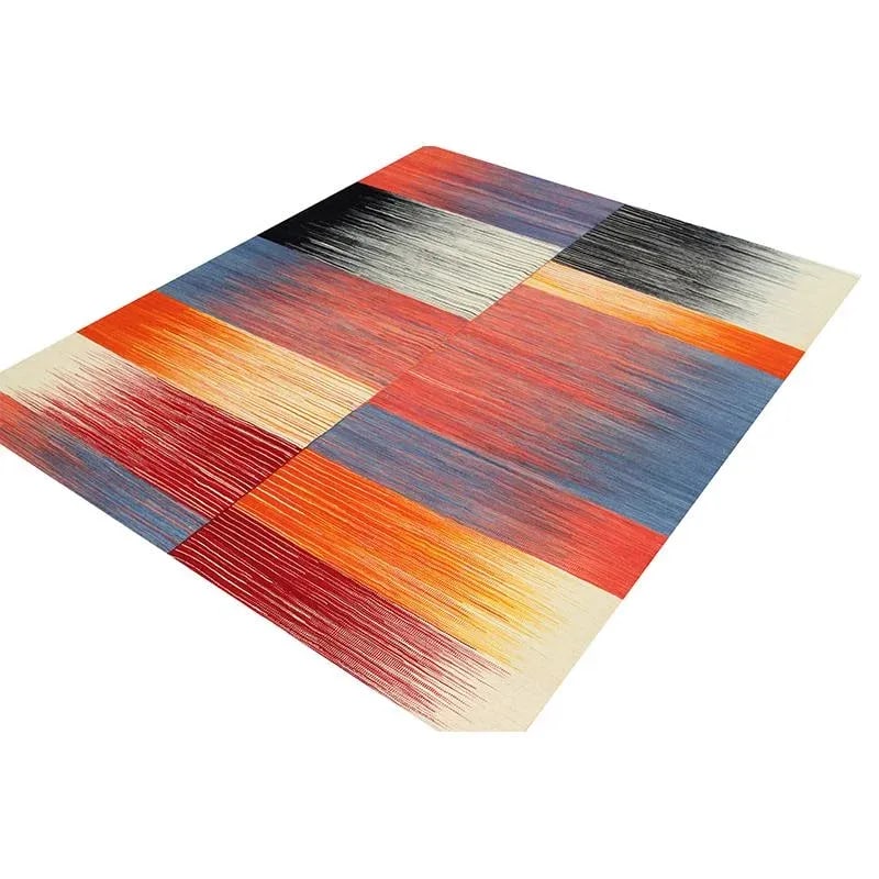 Handwoven Scandinavian Style Kilim Area Rug 5'5'' X 6'8'' - 12