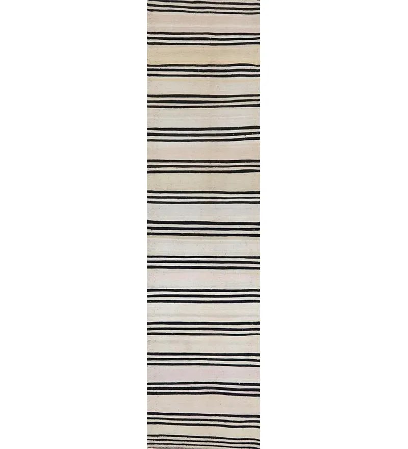Handwoven Flatweave Scandinavian Style Kilim Runner Rug 3'0'' X 12'7'' - 7