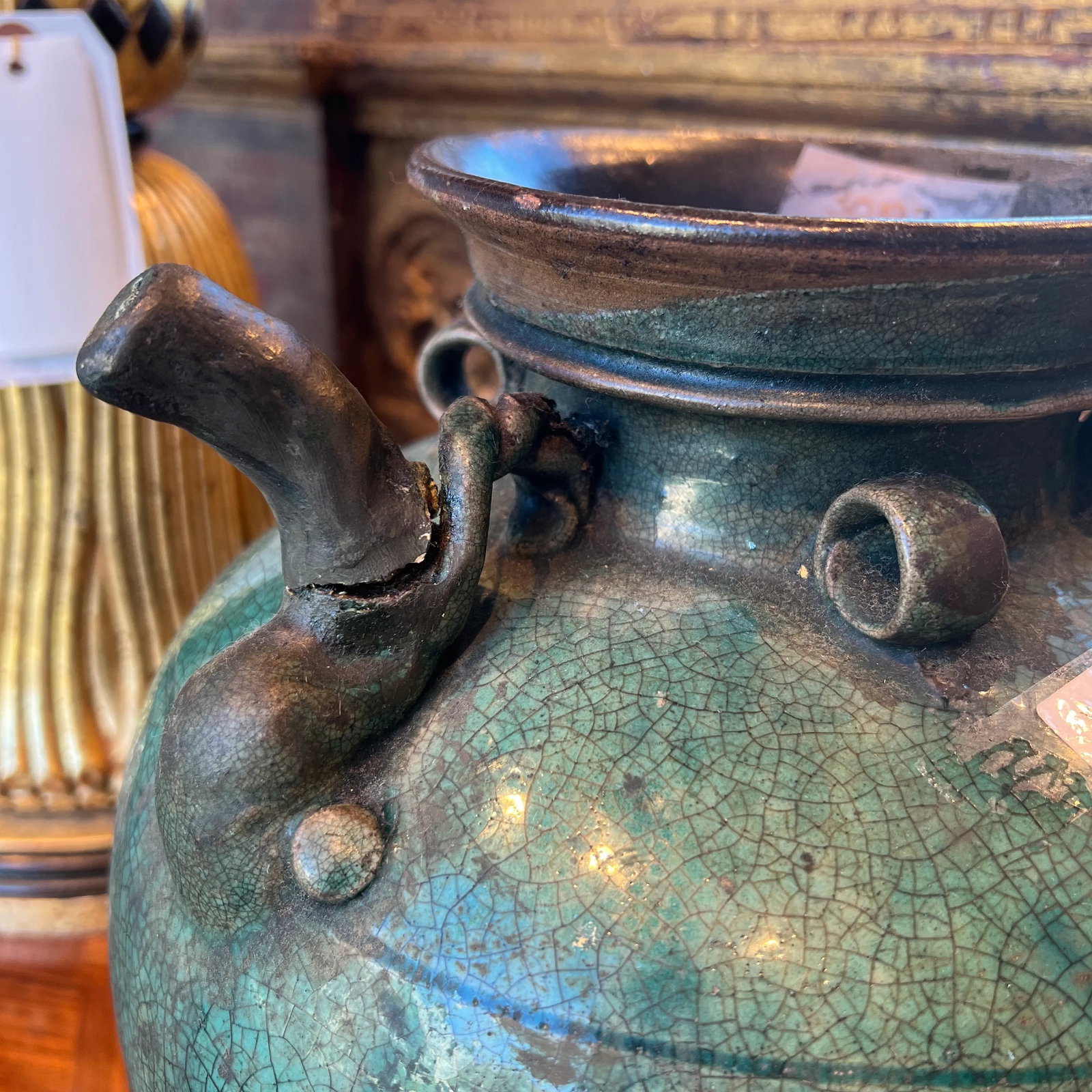 1970s Italian Green Ceramic Vase - 11