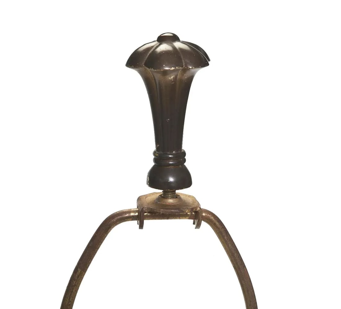 Mid 20th Century Vintage Waterford Style Crystal Lamp on Brass & Ebony Wood Base - 7