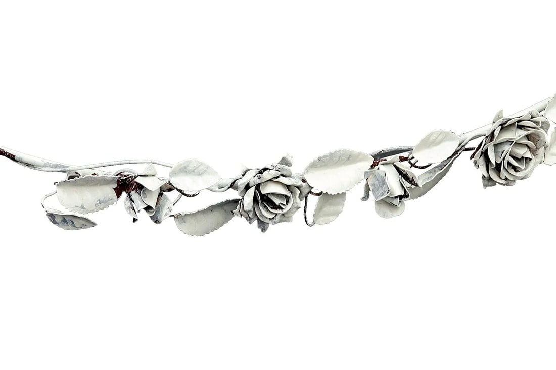 Early 20th Century Floral Iron Bed Header - 5