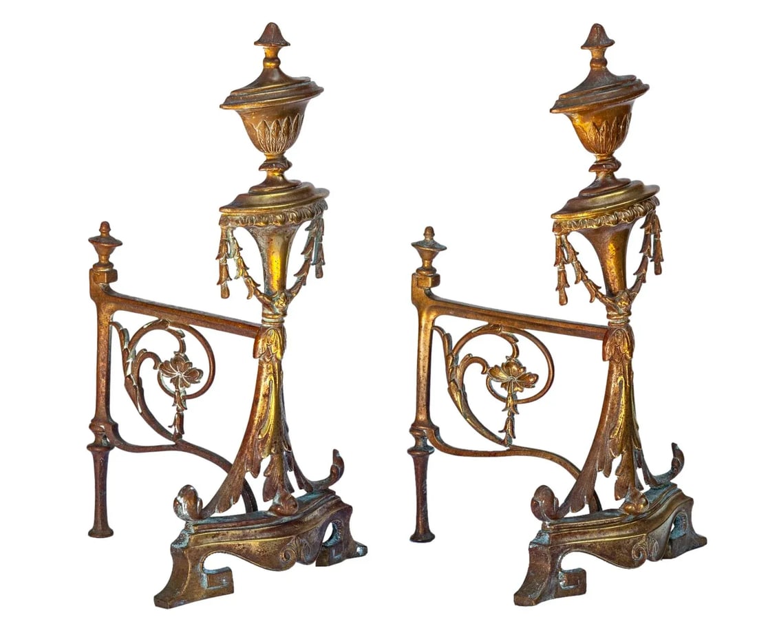 Late 19th Century French Bronze Fireplace Decor, a Pair - 10