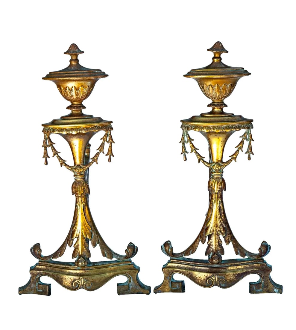 Late 19th Century French Bronze Fireplace Decor, a Pair - 2