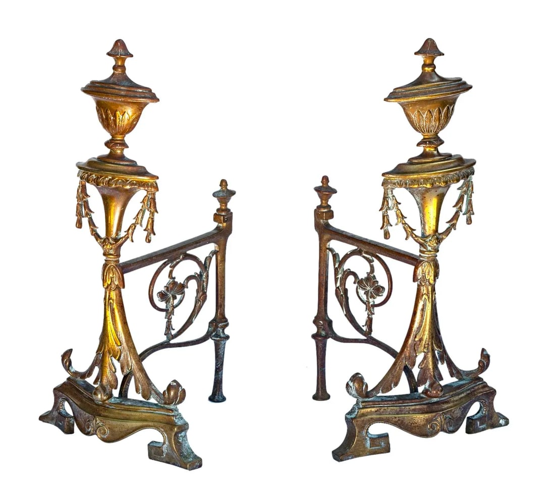 Late 19th Century French Bronze Fireplace Decor, a Pair - 3