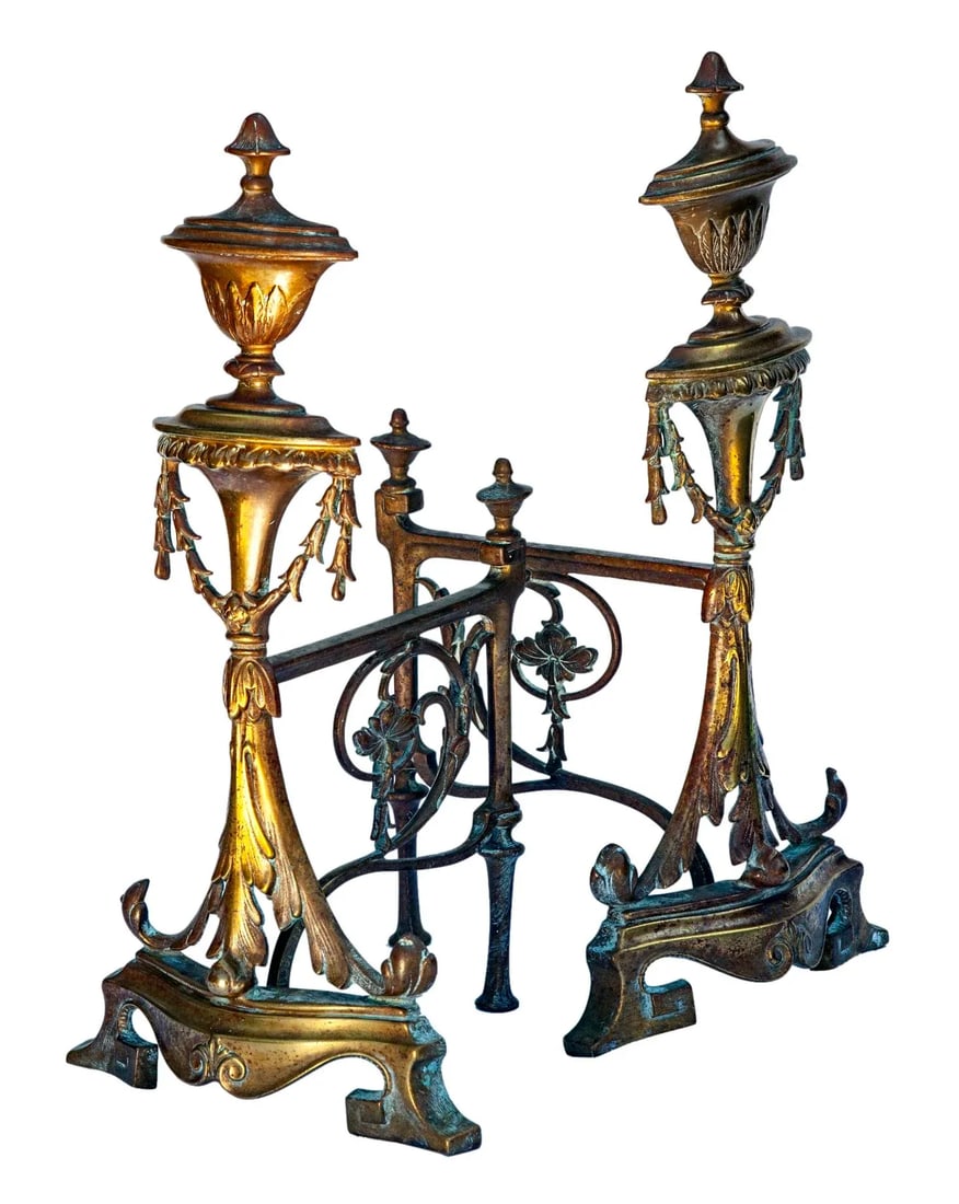 Late 19th Century French Bronze Fireplace Decor, a Pair - 4