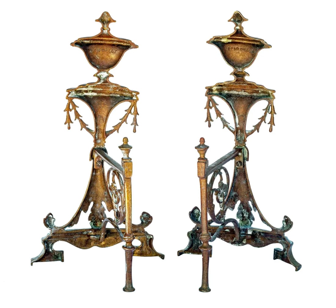 Late 19th Century French Bronze Fireplace Decor, a Pair - 5