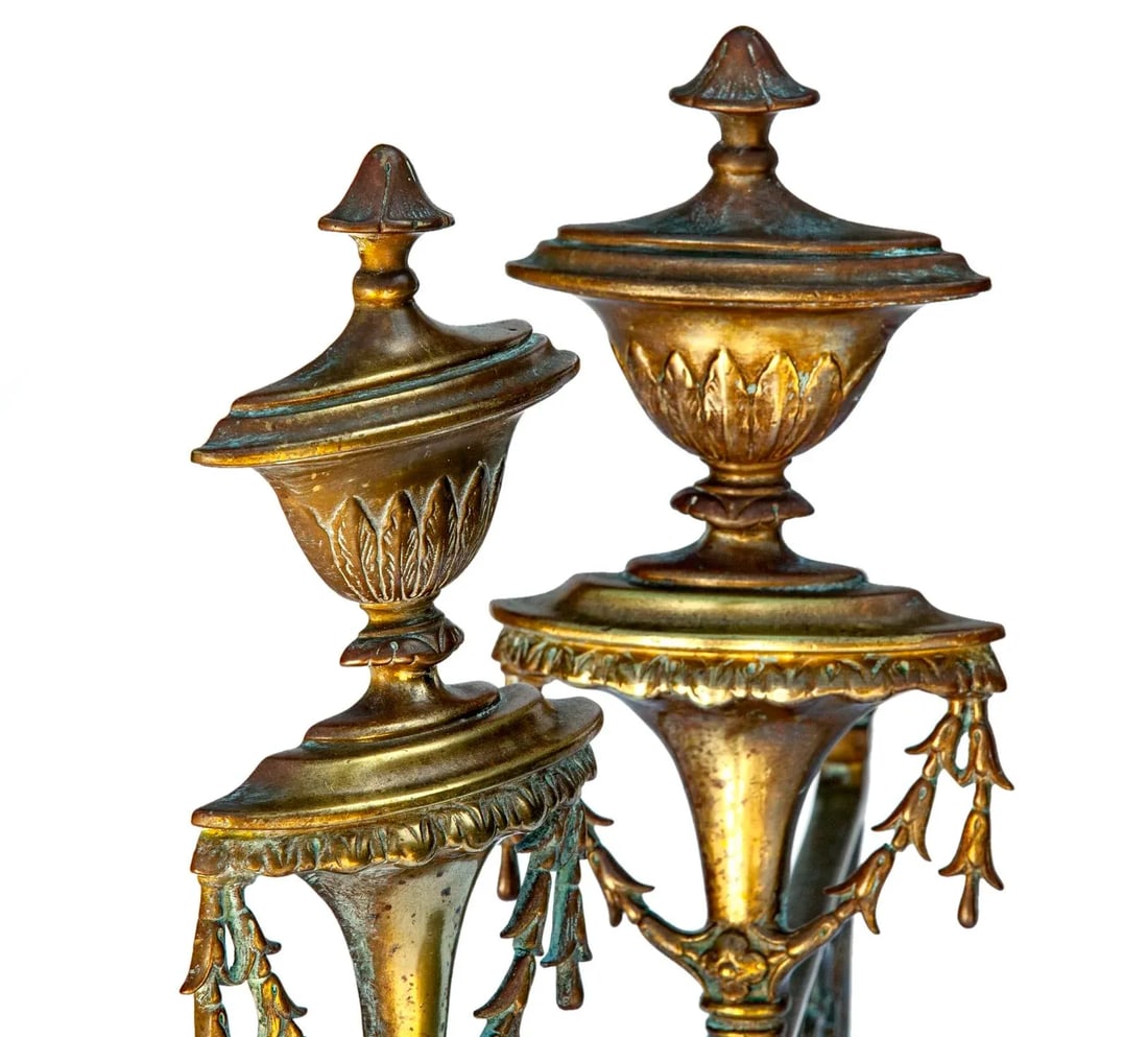 Late 19th Century French Bronze Fireplace Decor, a Pair - 7
