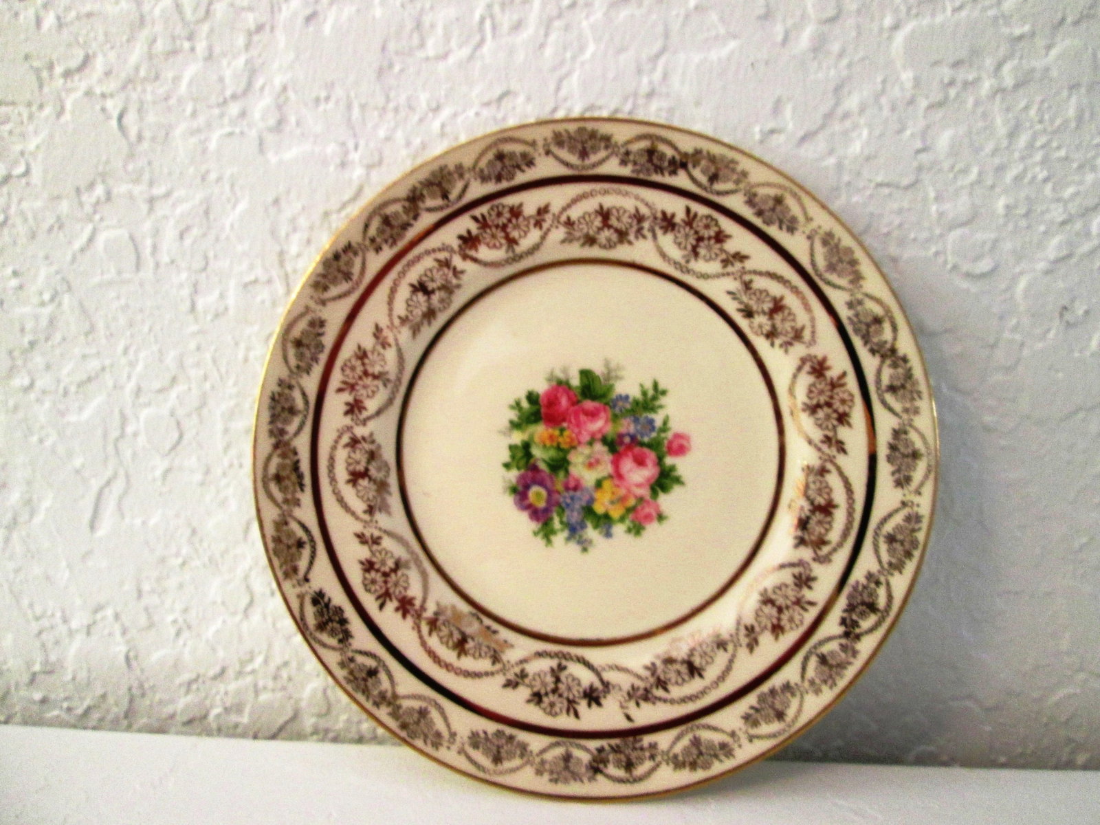 Vintage 22k Floral Dessert Plates - Set of 6 - 3