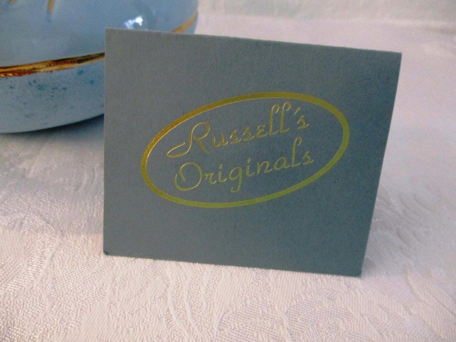 1980s Southwestern Russell's Originals Ceramic Blue & 22 K Gold Bowl - 5