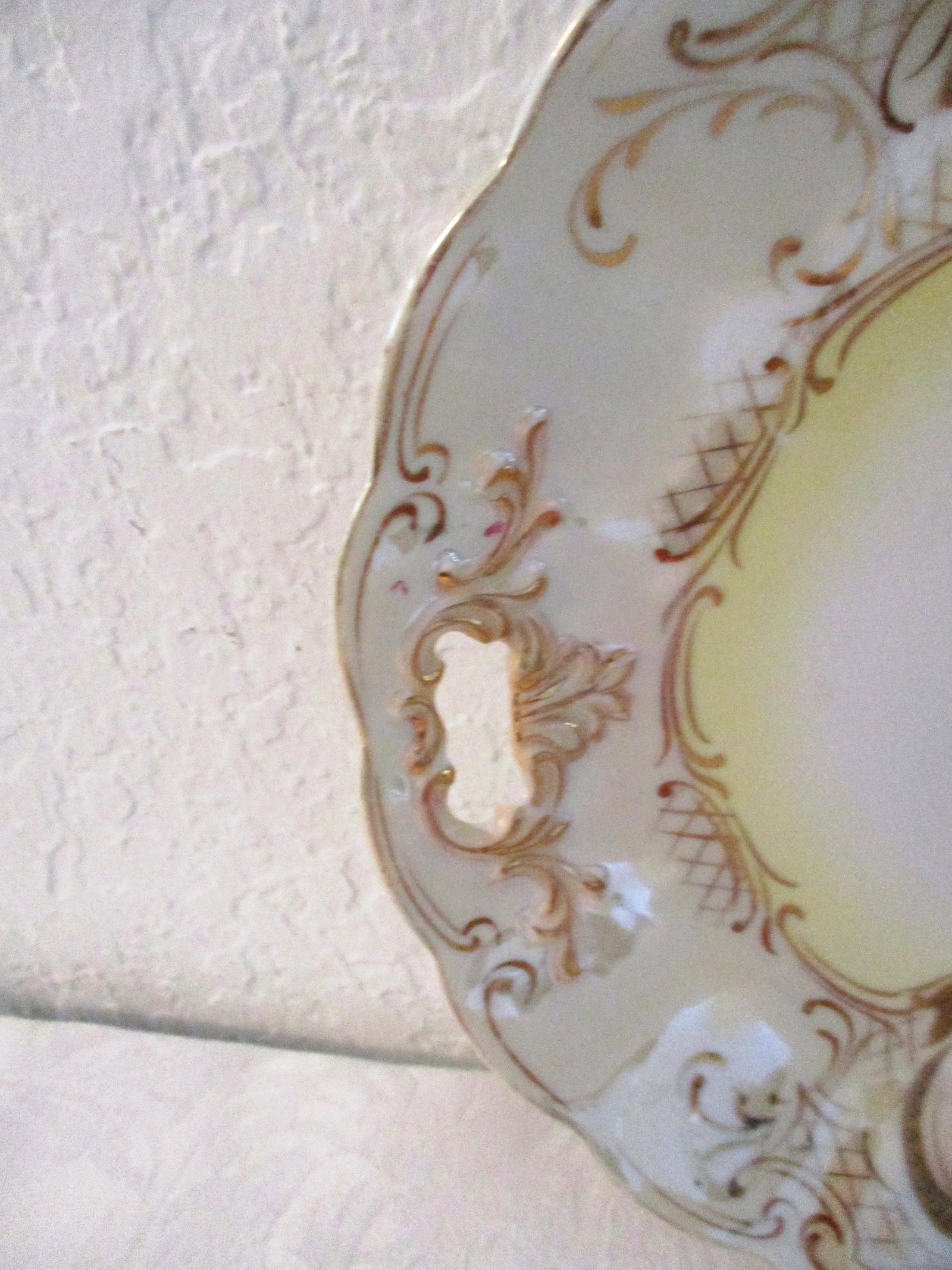 1940s Hand-Painted Lusterware Floral Porcelain Serving Dish - 3