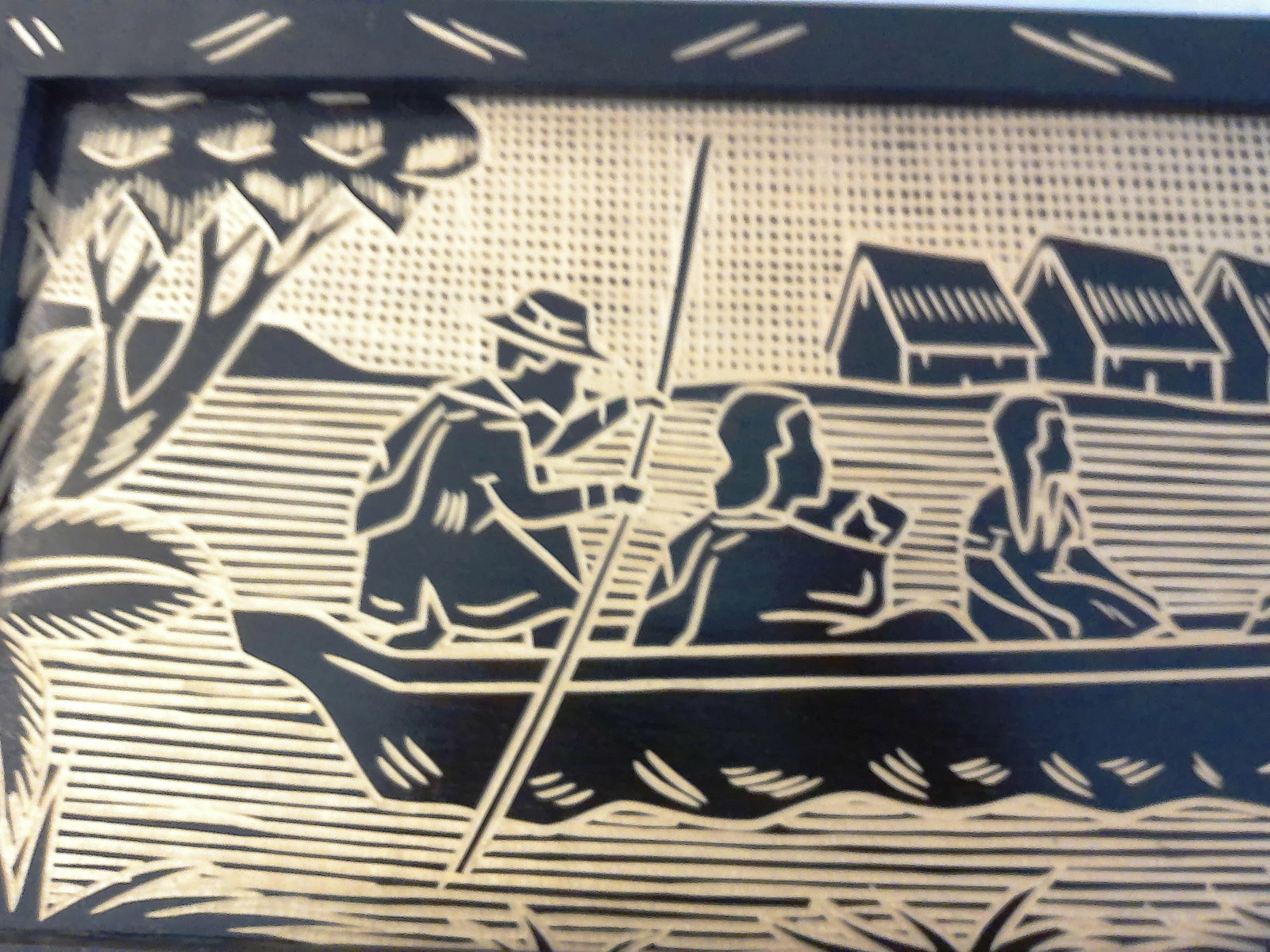 Mid-Century South American Etched Wood Plaques, a Pair - 3