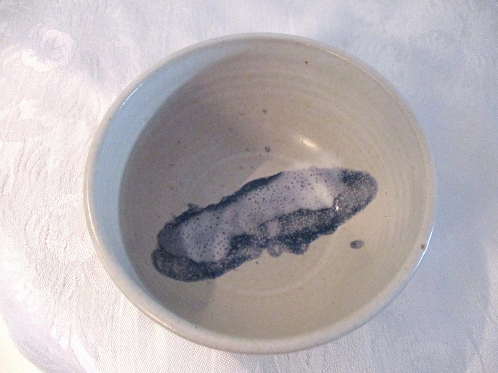 Vintage Studio Art Sea Blue Abstract Pottery Vase & Bowl, a Pair - 7