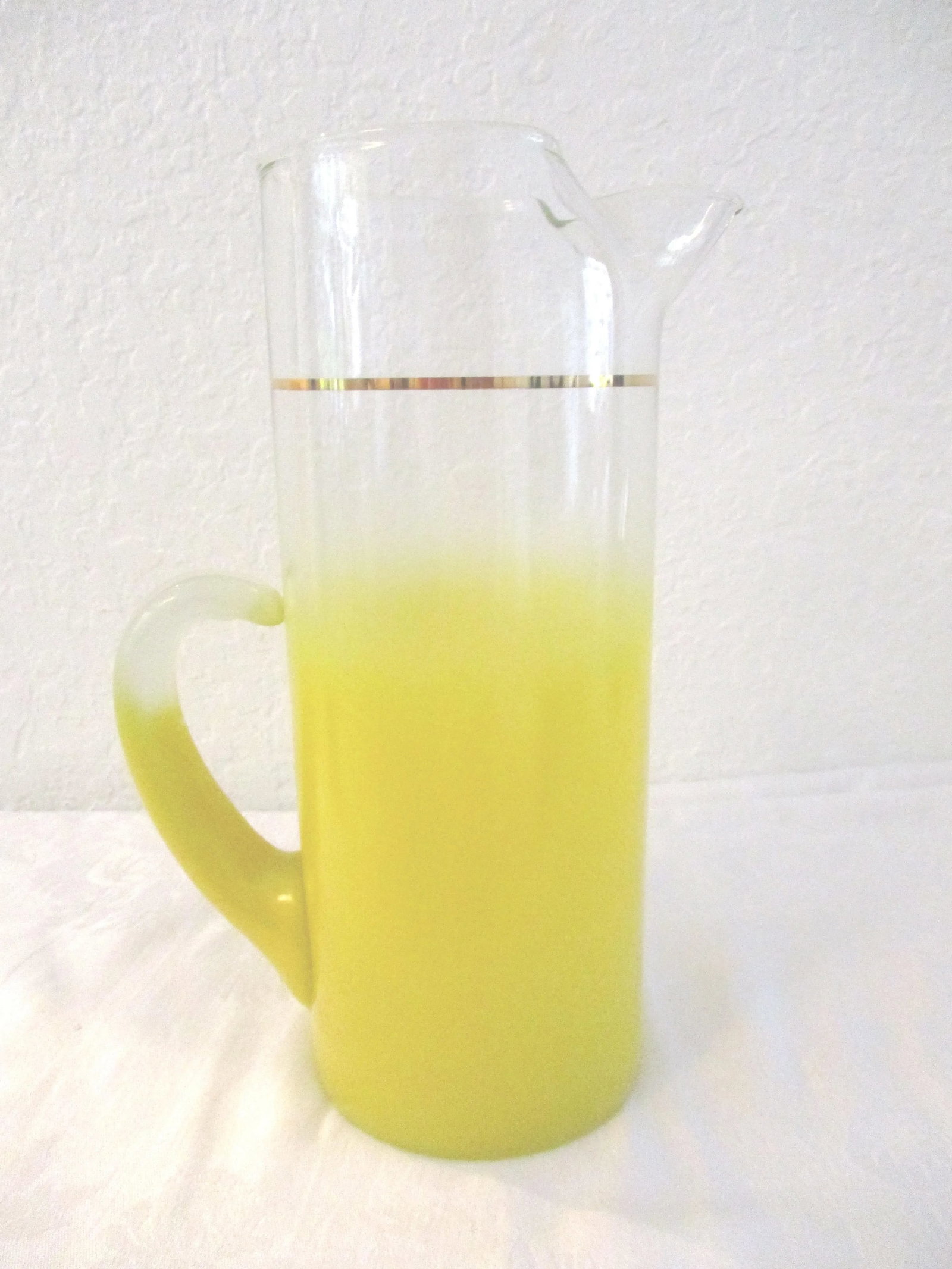 Mid-Century Yellow Blendo Glass Pitcher - 2