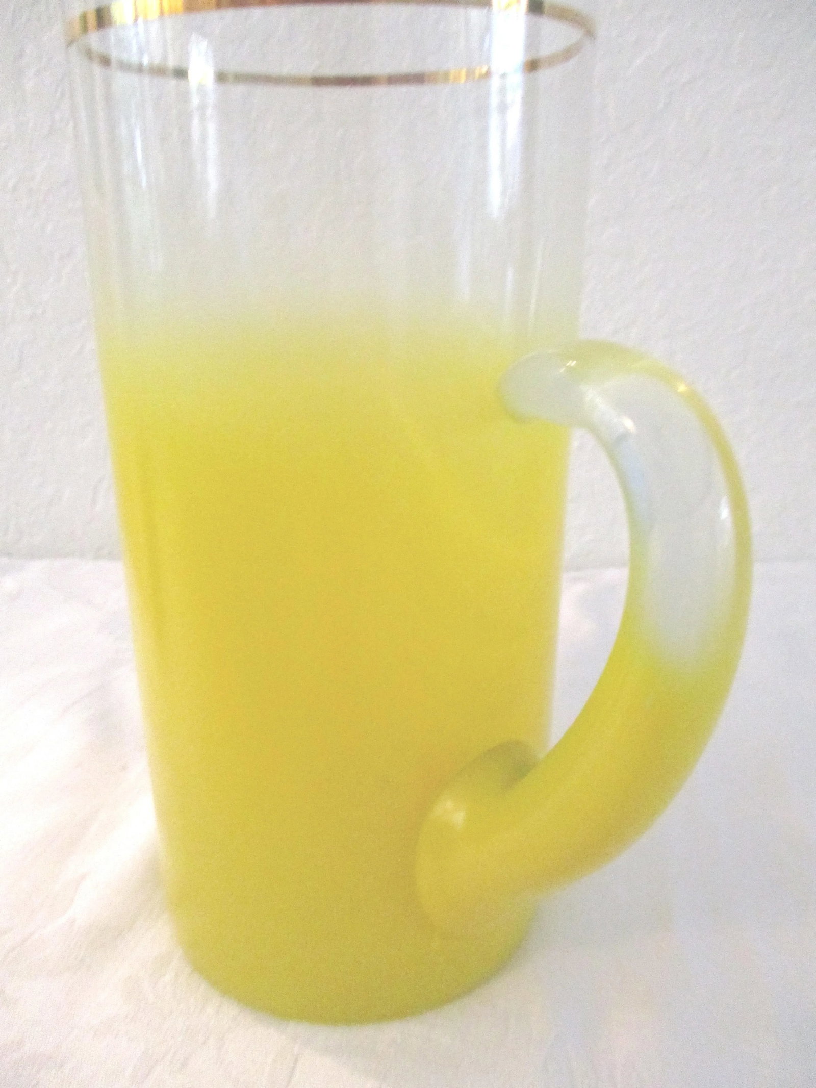 Mid-Century Yellow Blendo Glass Pitcher - 3