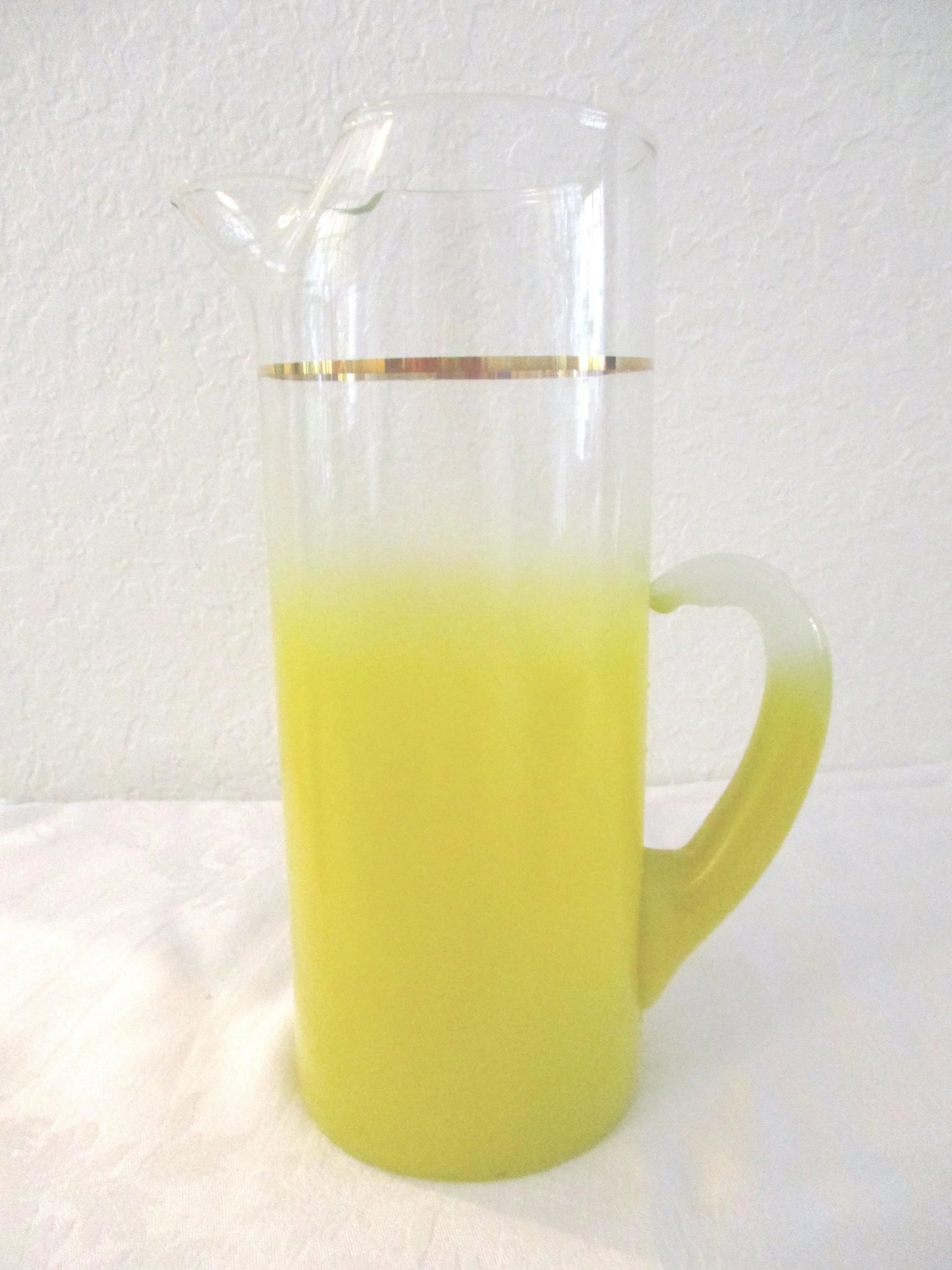 Mid-Century Yellow Blendo Glass Pitcher - 5