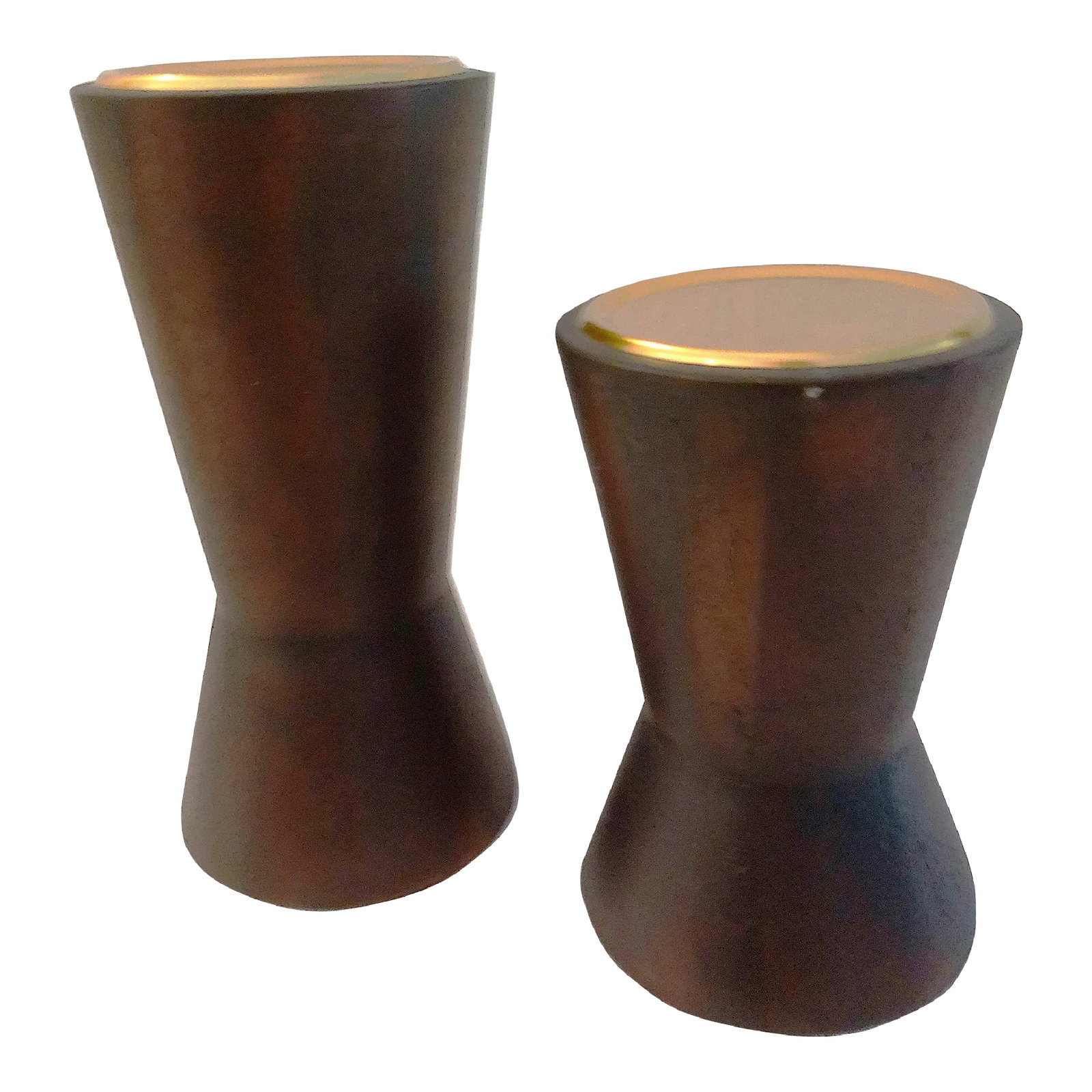 Modern Solid Wood Pillar Candle Holders, a Pair (1 of 4)