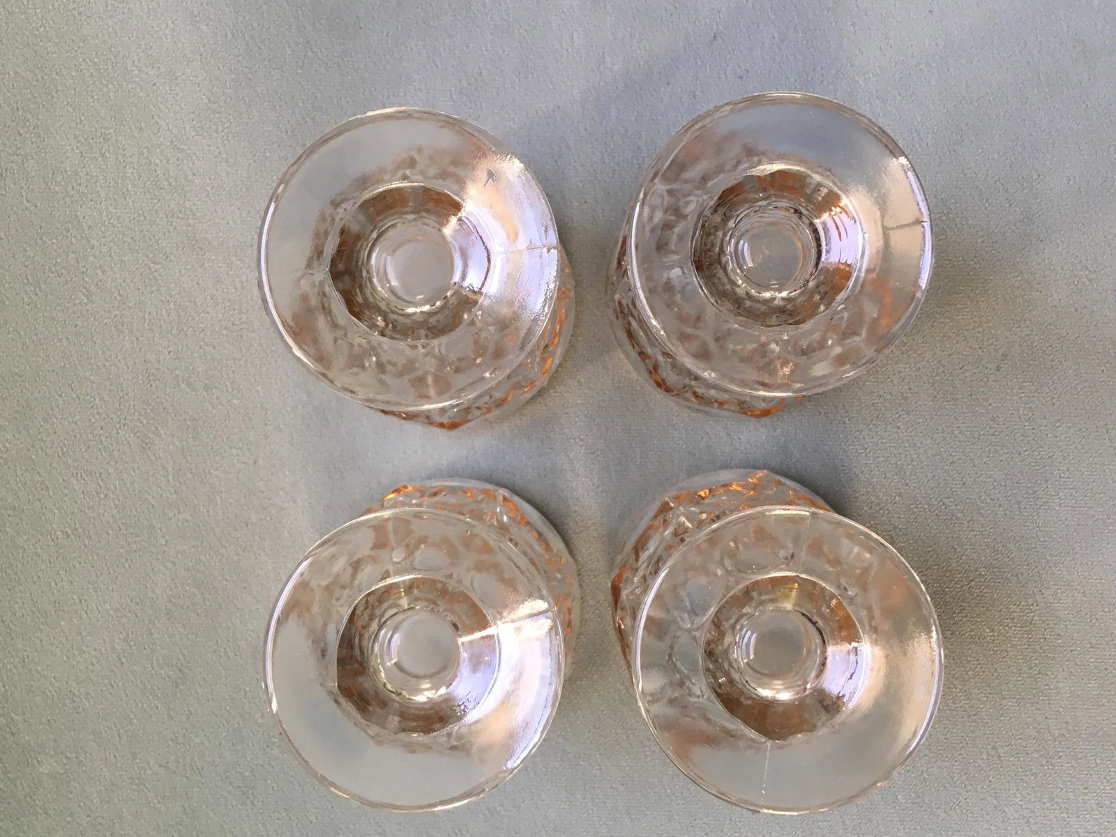 Vintage Jeanette Thumbprint Gold Trimmed Glass Iced Tea Set- 6 Pieces - 4