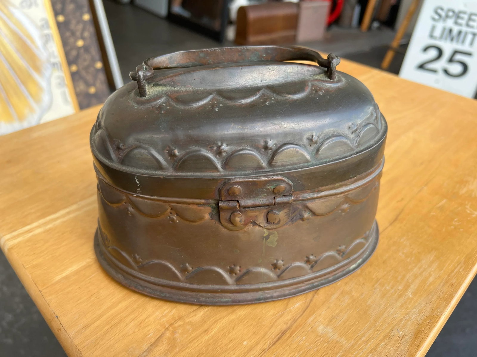 Vintage Copper Turkish Soap Box With Handle - 5