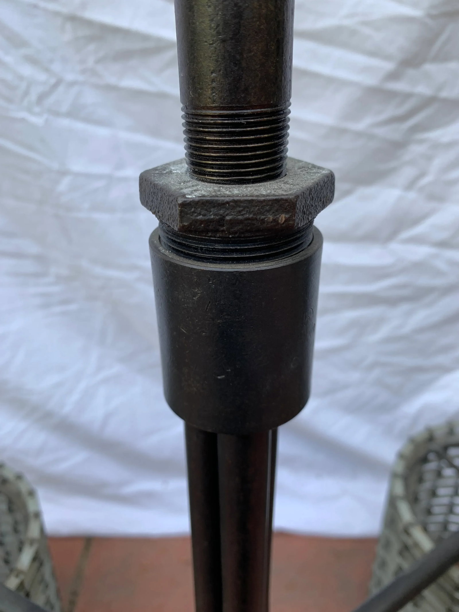 Vintage Late 20th Century Metal 3 Light Chandelier - 11