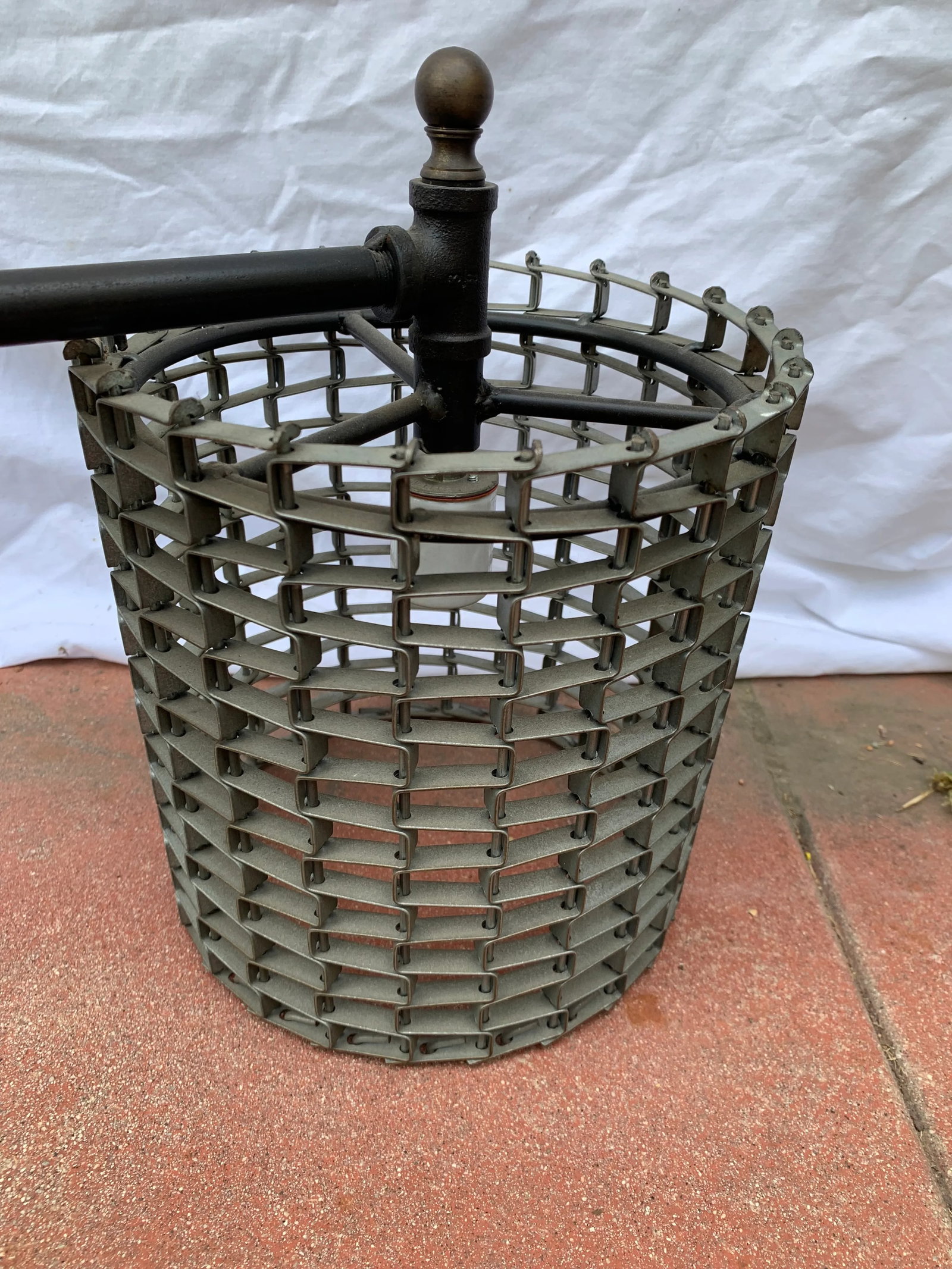 Vintage Late 20th Century Metal 3 Light Chandelier - 7