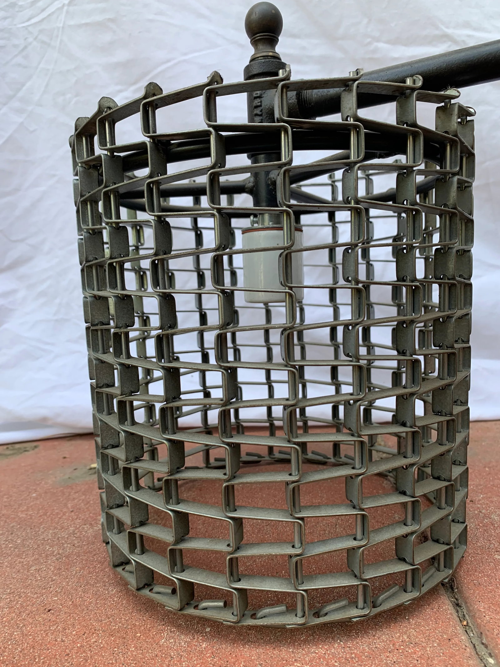 Vintage Late 20th Century Metal 3 Light Chandelier - 8