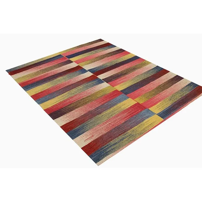 Handwoven Scandinavian Style Kilim Area Rug 5'3'' X 6'4'' - 5