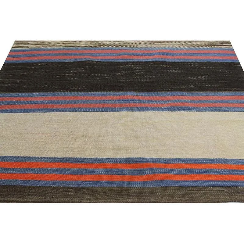 Handwoven Scandinavian Style Kilim Runner Rug 3'4" X 6'9" - 7