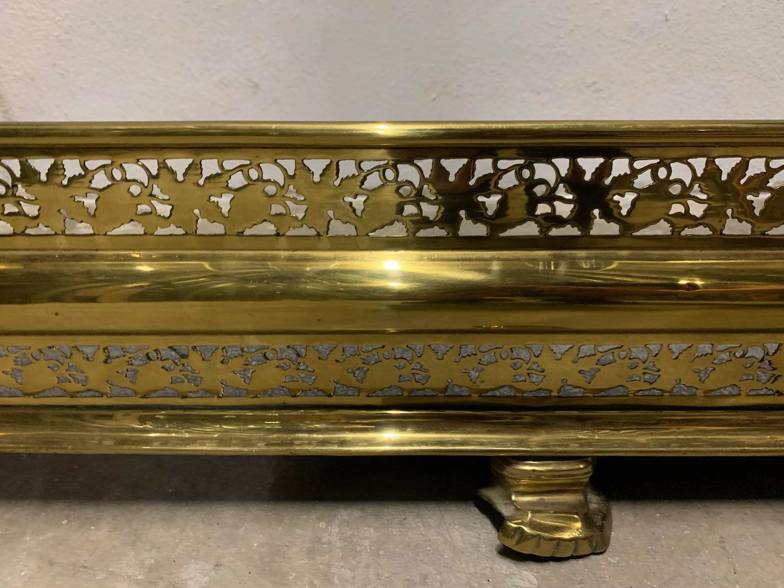 Vintage Art Nouveau Brass Fireplace Set - 11