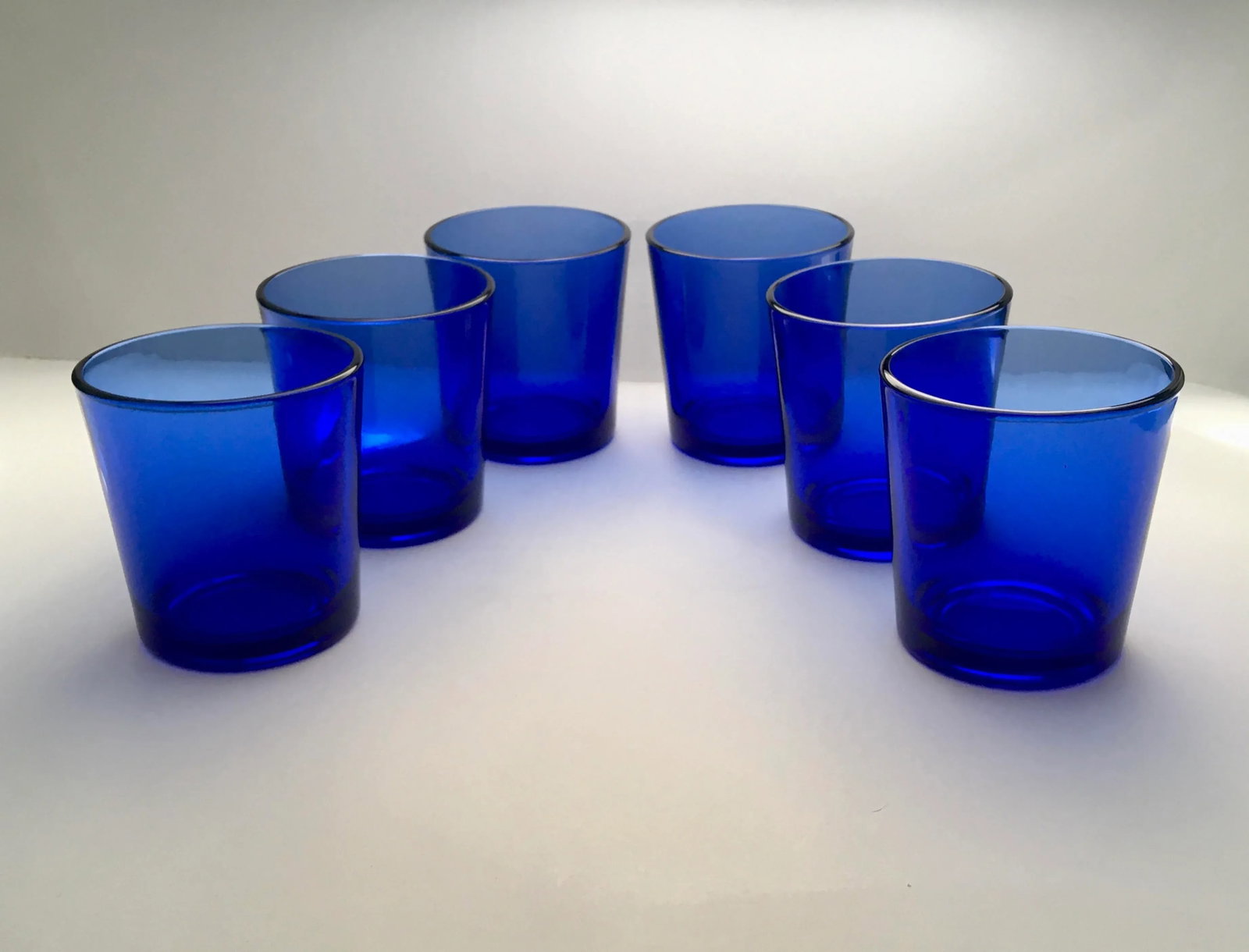 Libbey Blue Glass Drinks Service- 1 Pitcher & Six Lowball Glasses - 3