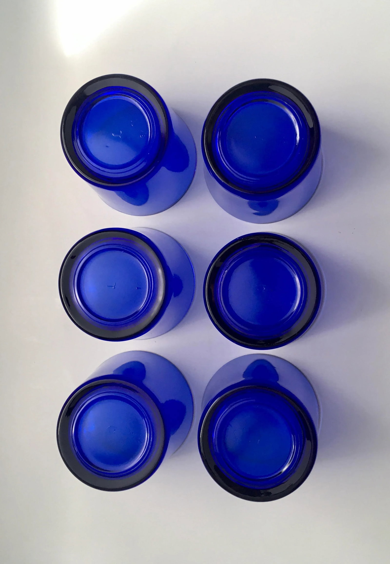 Libbey Blue Glass Drinks Service- 1 Pitcher & Six Lowball Glasses - 7