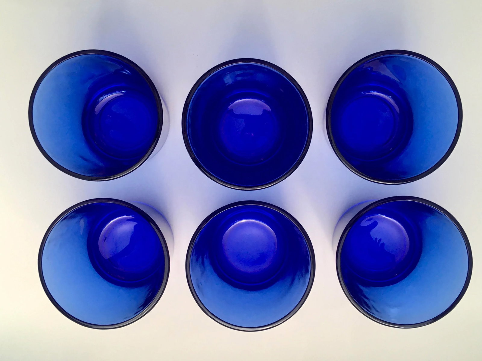 Libbey Blue Glass Drinks Service- 1 Pitcher & Six Lowball Glasses - 9