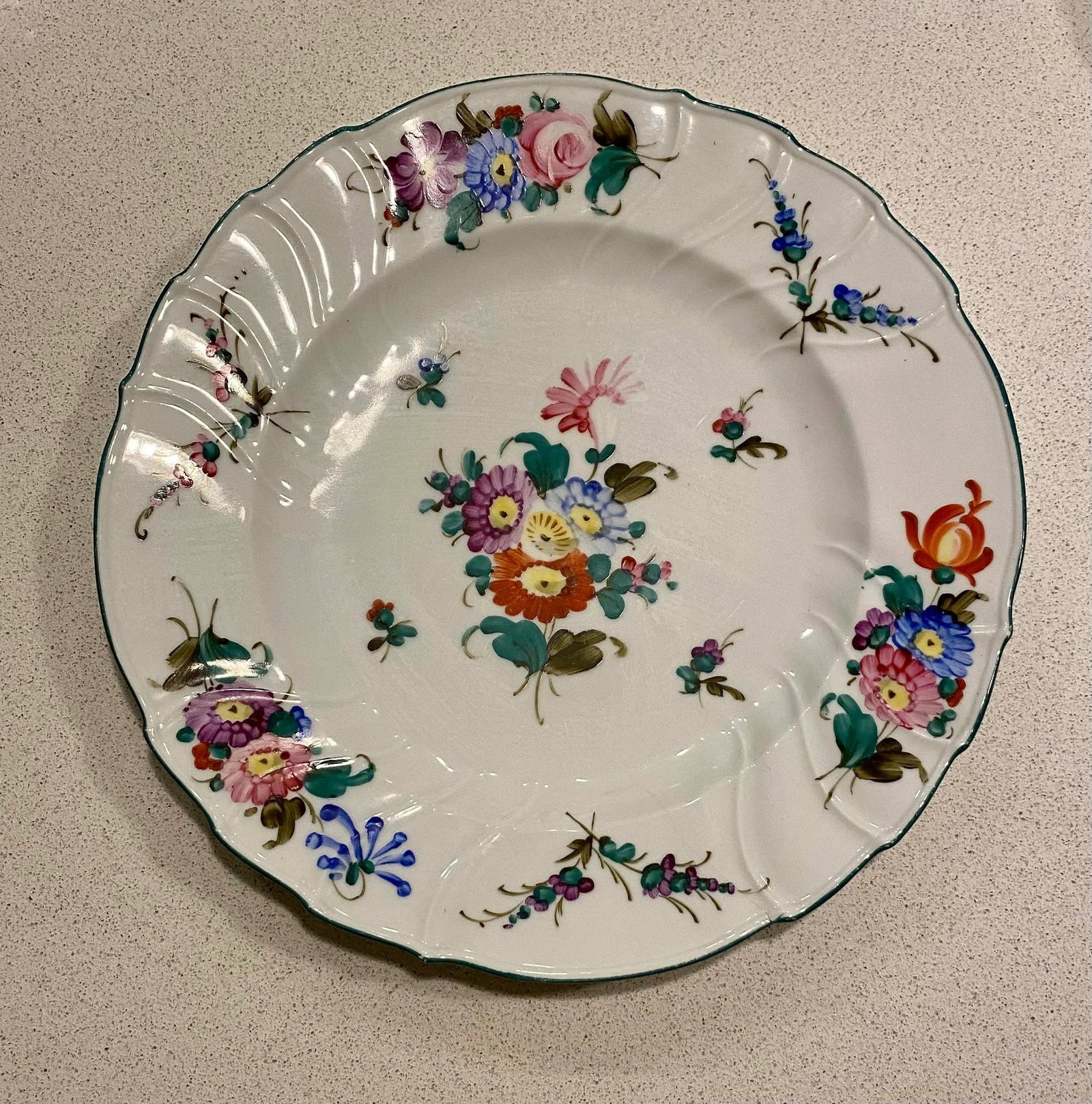 Early 1900's Hand Painted Porcelain Dinner Plates, Set of 4 - 2