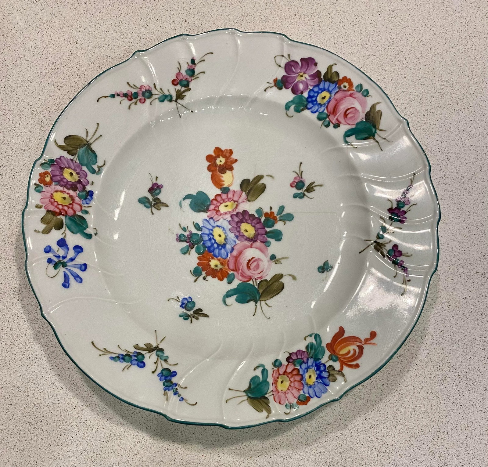 Early 1900's Hand Painted Porcelain Dinner Plates, Set of 4 - 3