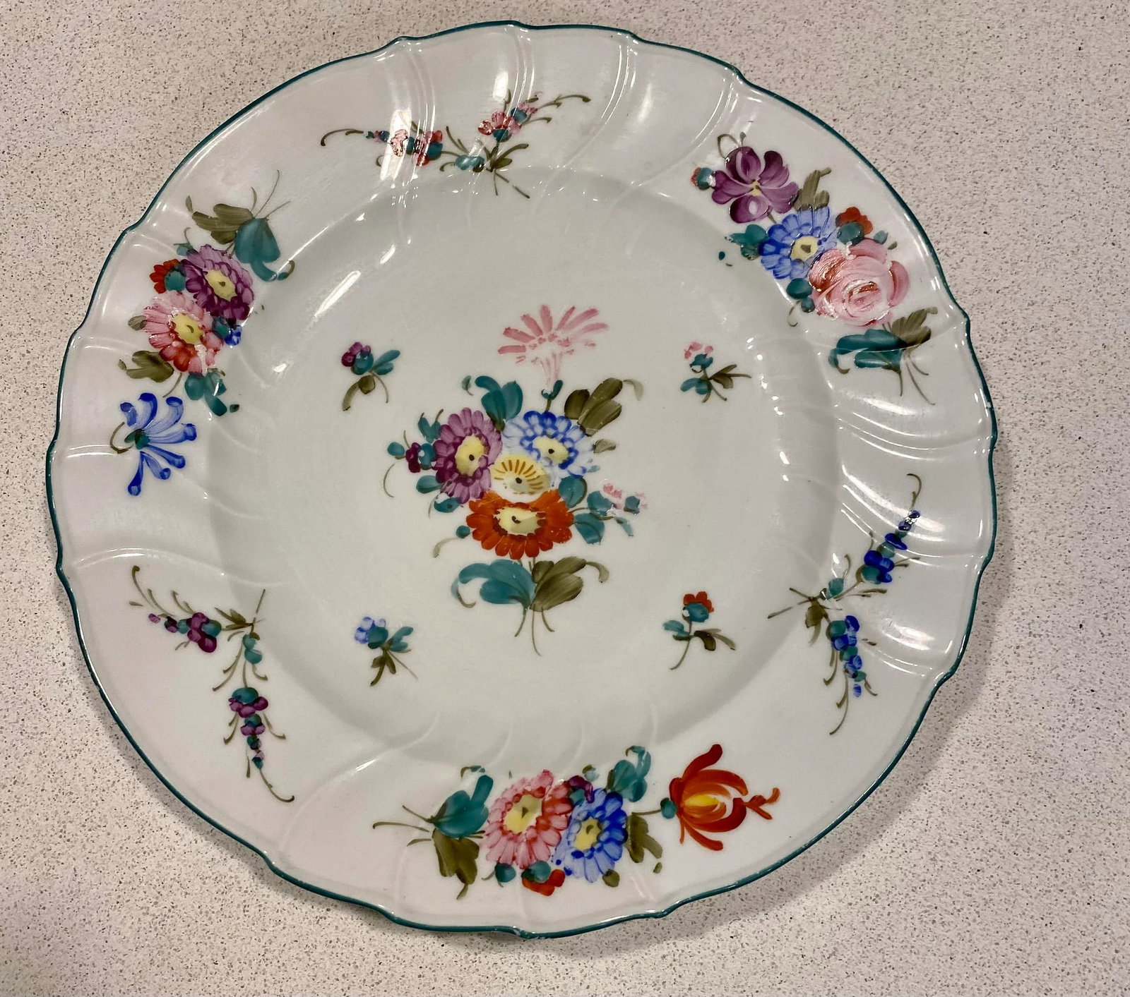 Early 1900's Hand Painted Porcelain Dinner Plates, Set of 4 - 4